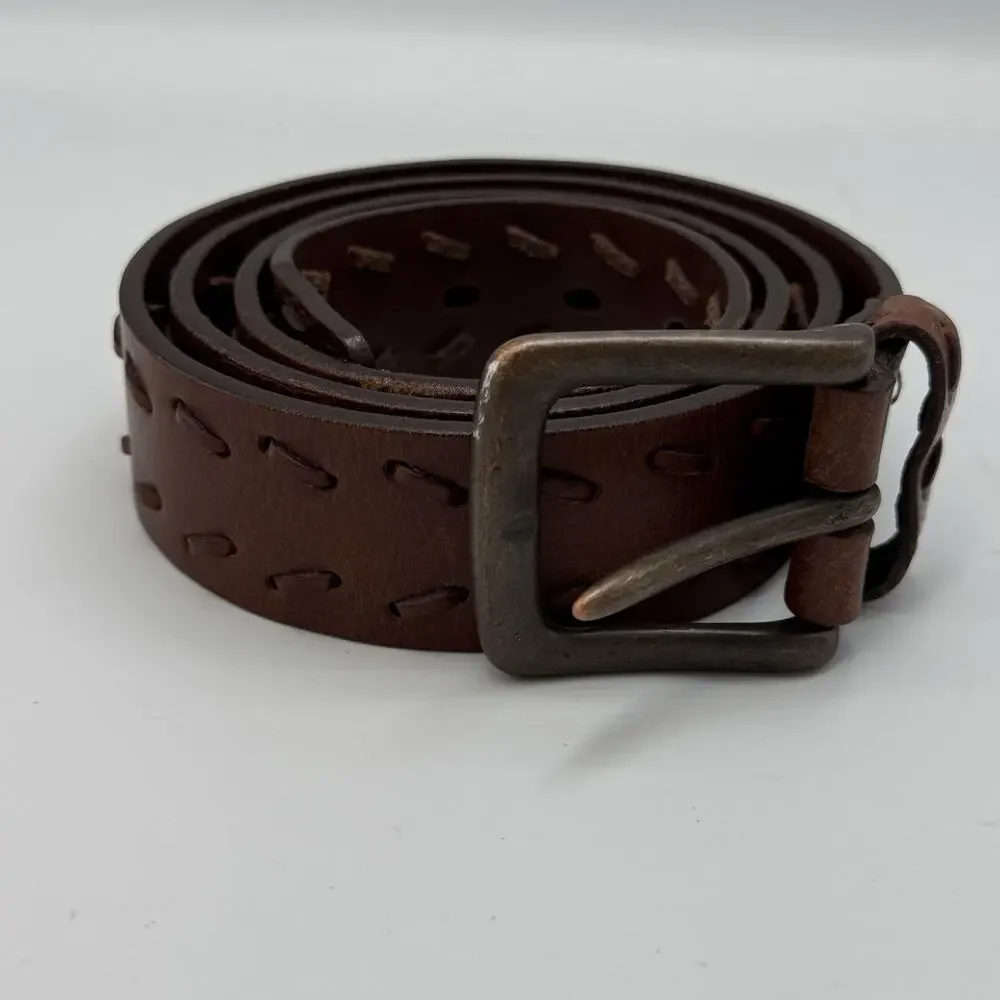 LEVIS Mens Brown Genuine Leather Belt Size 42 (38-44